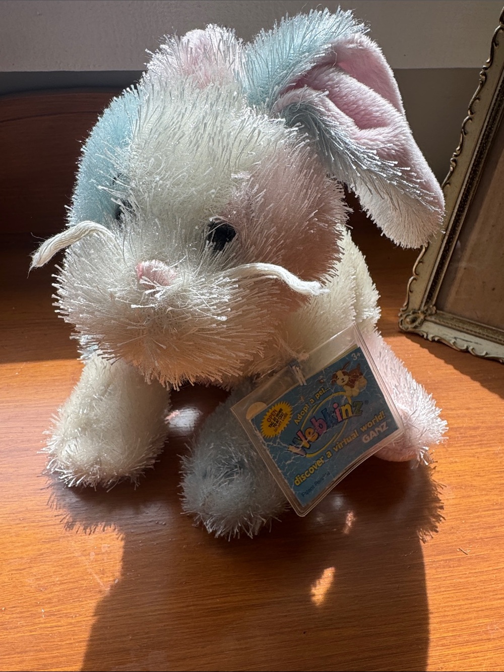 GANZ Webkinz Pastel Pink, Blue & White Bunny